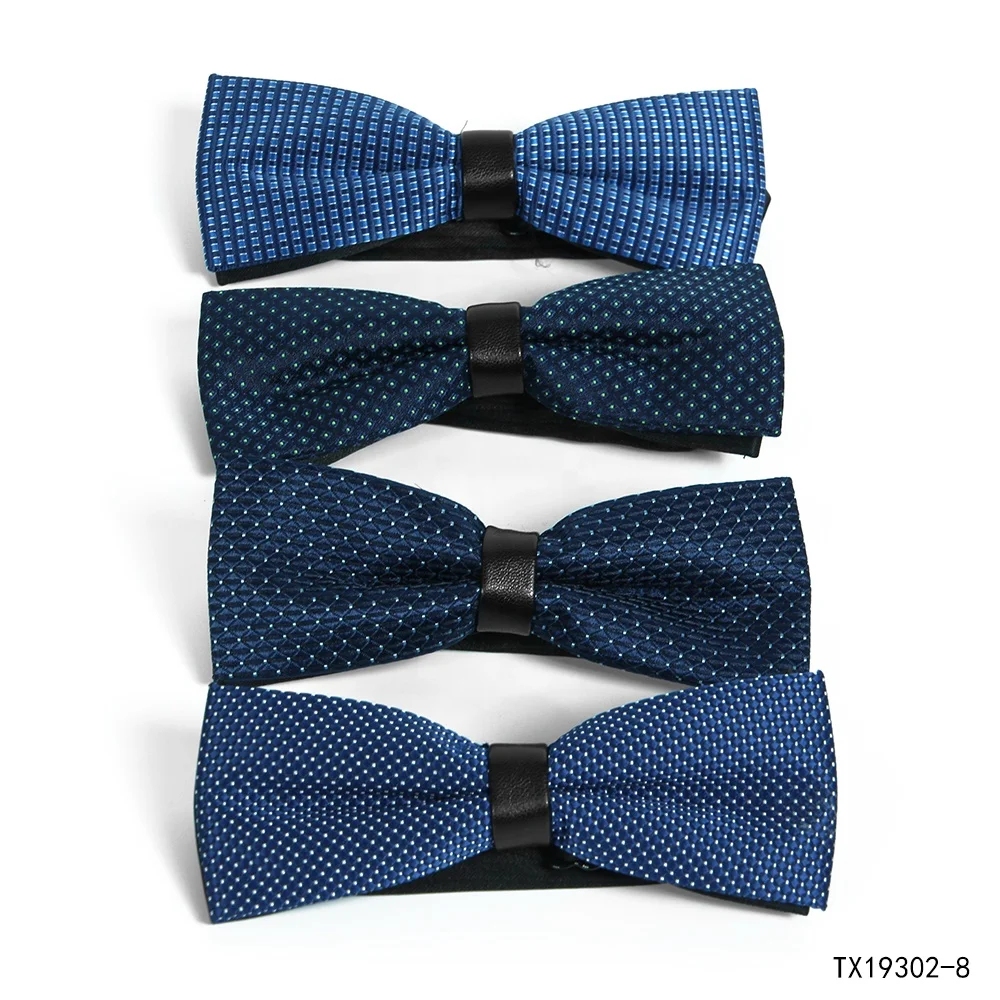 Polka dot red bow ties silk jacquard custom plaid style men bow tie set