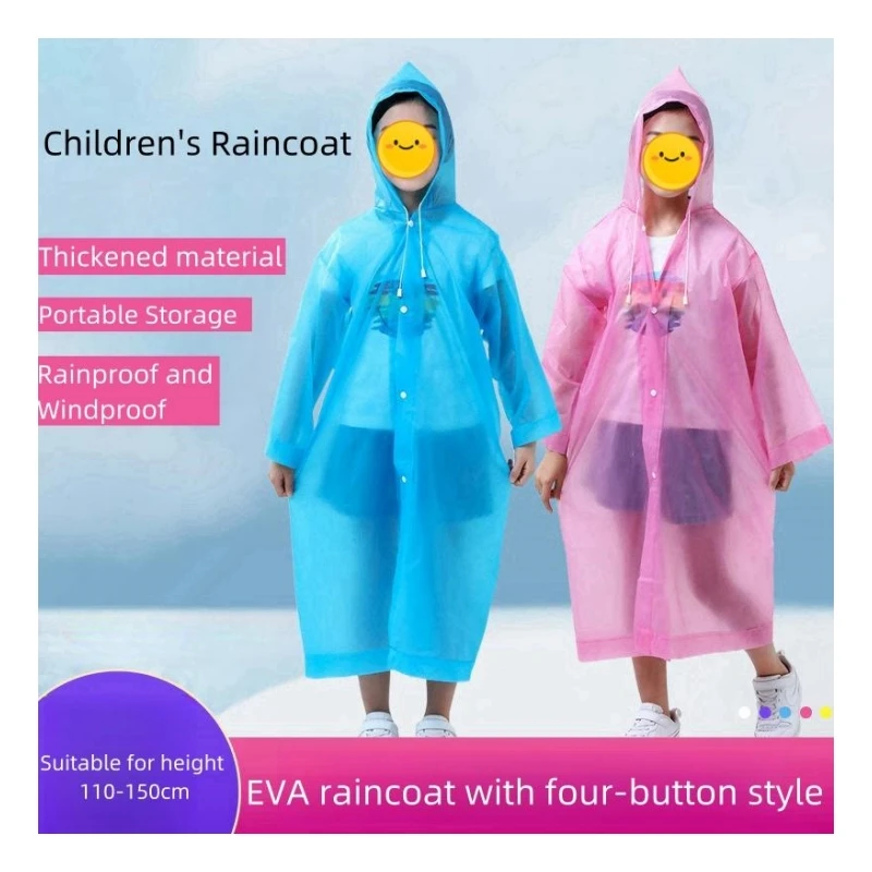 Wholesale Waterproof EVA Poncho Wind Water Resistant Raincoat Reusable School Bag Cover for Outdoor Tours in Summer