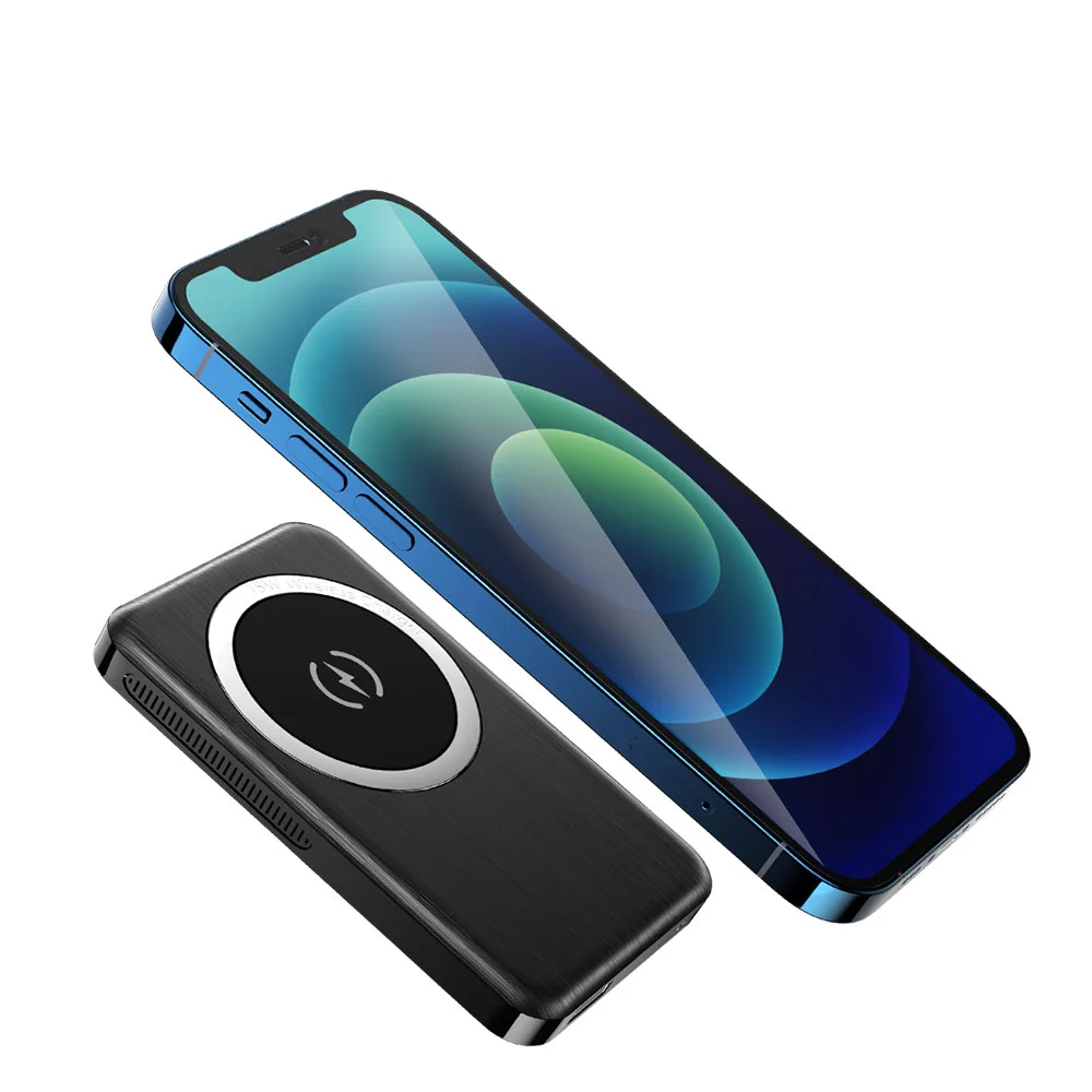 Factory Custom Logo 10000 mah powerbank 5000mah Wireless magnetic power banks portable charger Slim Mini magnet power bank