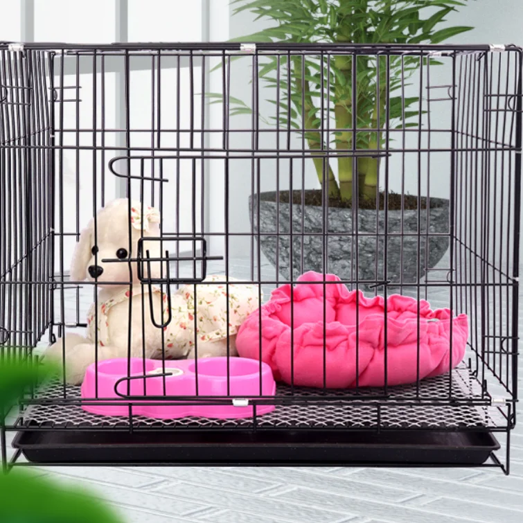 Portable Folding Pet Cage Rust-proof and Durable Multiple Sizes Metal Wire Stainless Steel Cage for Dog Cat Rabbit Houses