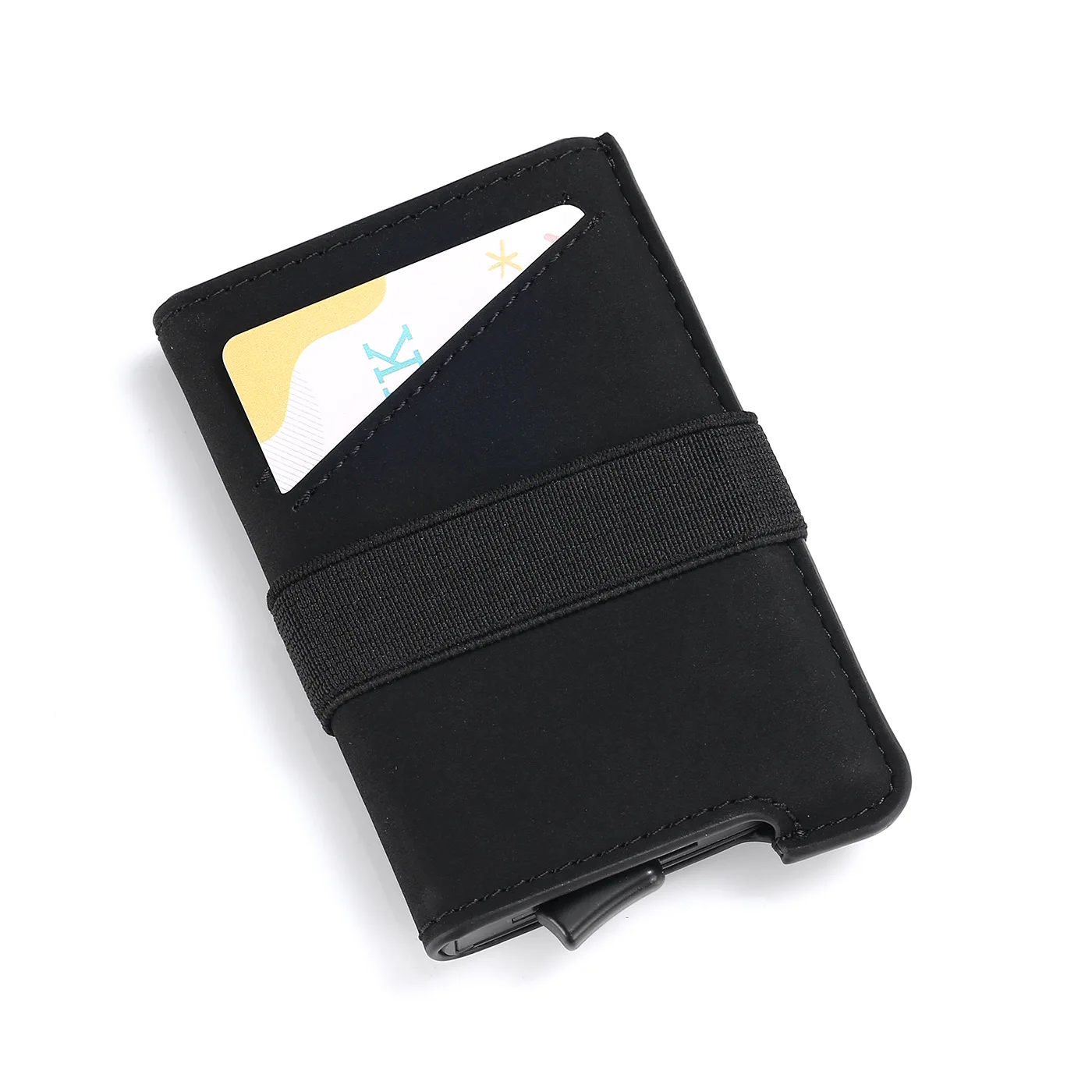 
Sunny Leathers factory hot sales minimalist front pocket wallet leather RFID slim wallet with money clip for men 