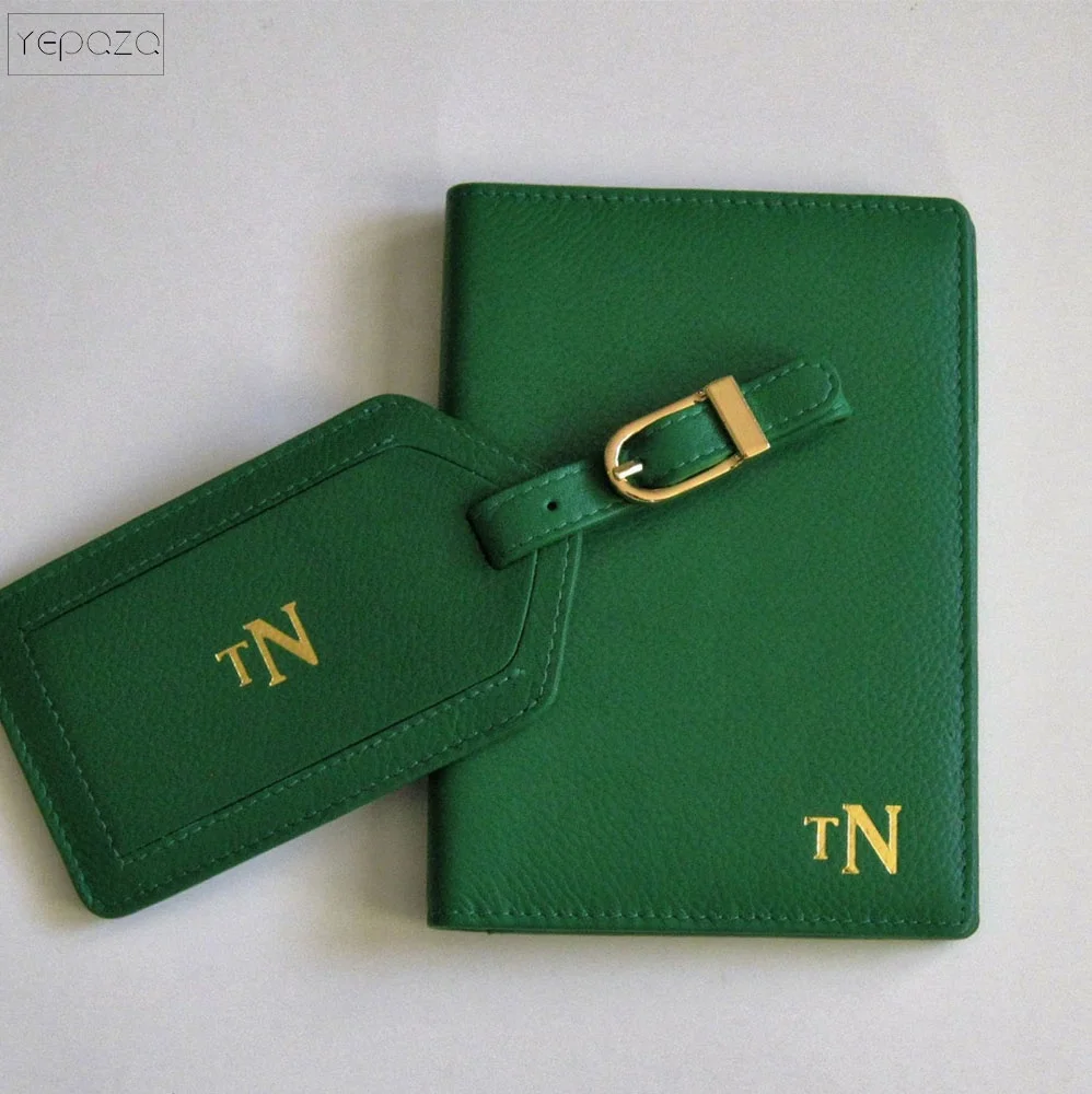 Hotel travel low Price Passport Cover Leather Card Holder Luggage Tag Coffee Grey Leather World Map Charm for Passport Cover Cus