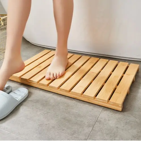 Non Floor Nordic Heightened Shower Pedal Matting Bath Bathroom Waterproof Anti Slip Wooden Mat