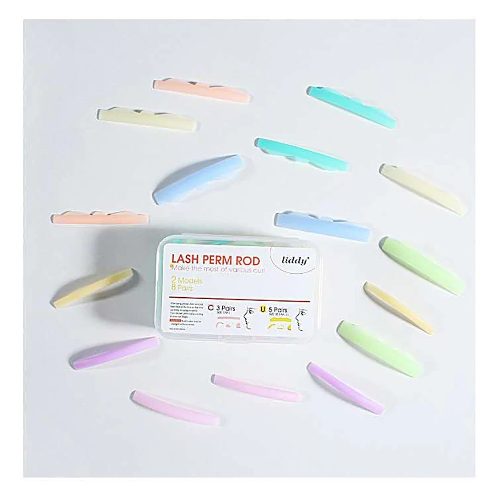 High grade portable 8 Set Lash Silicone Eye Pad  Lash Lift Perm Rods
