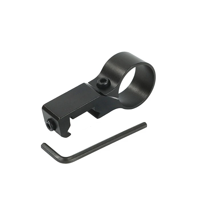 Tactical 1 Inch Ring Mount Adapter Tube 90 Degree Offset Side For 25.4mm Flashlight Torch Mount