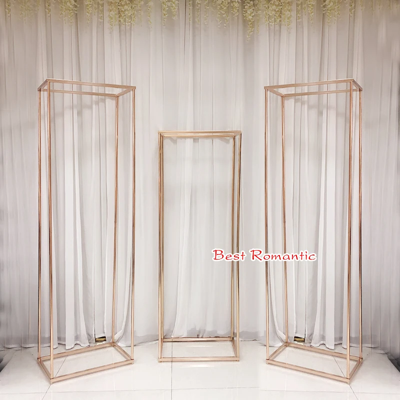 Square Screen Gilded Flower Stand Decor Wall Decorations Base Gold Wedding Arch Sets