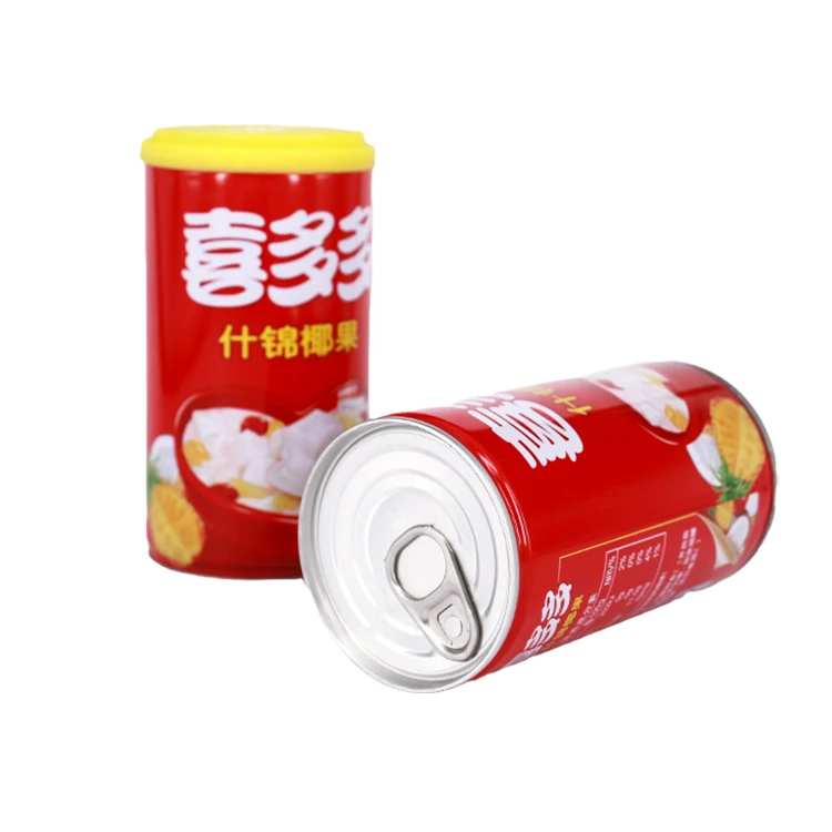 
Delicious 2021 New Tea Wholesale Mixed Fruits Filling Canned Fruit Tin 