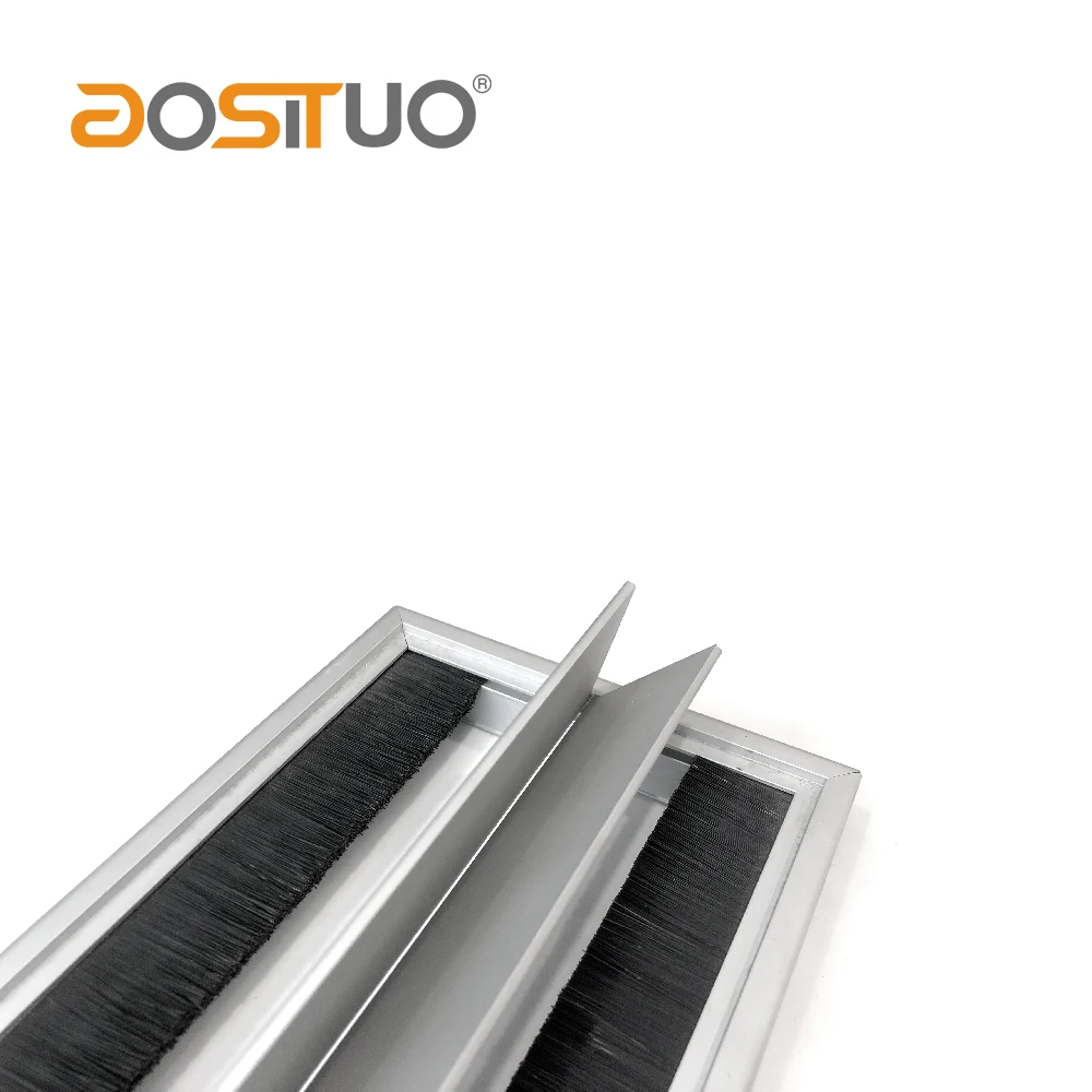 Anti-dust aluminum 300*140mm double side opening wire box management office desktop cable grommet