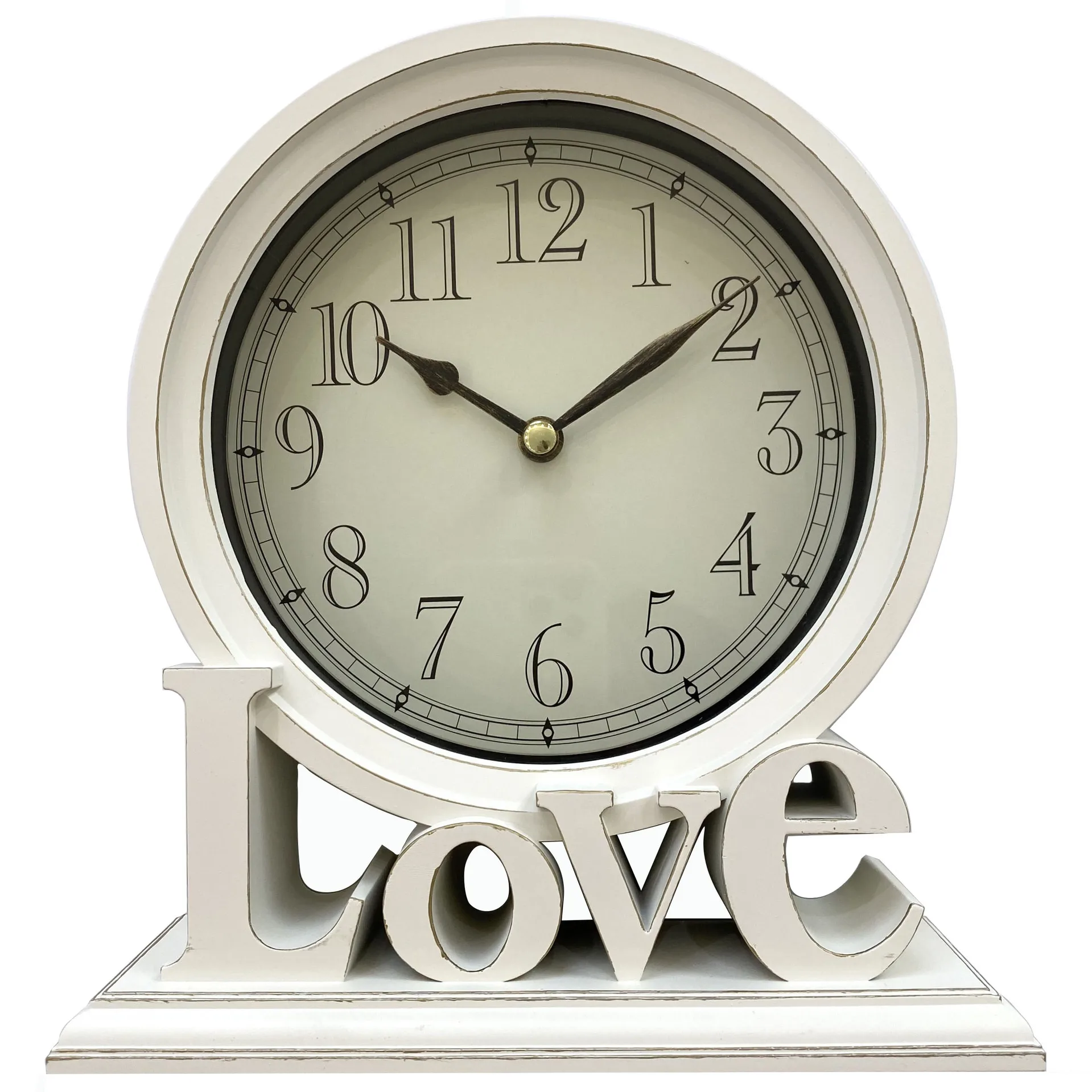 Оптовая продажа настольных и часов креативные пластиковые часы на заказ циферблат с любовью одно слово