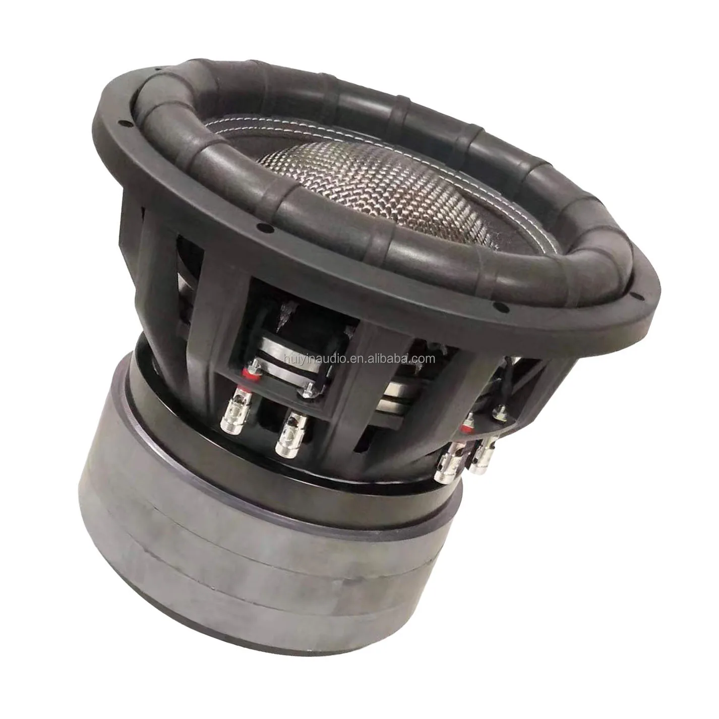 OEM Factory 15 Inch Car Audio Subwoofer Speaker Quad Subwoofer with 4000WRMS Dual Coil 12V Carbon and Paper Cone Material