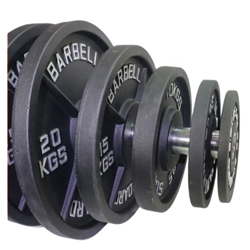 Factory Direct Premium Metal Plates Cast Iron Barbell Weight Plates Set OB bar Bumper plates for strength training