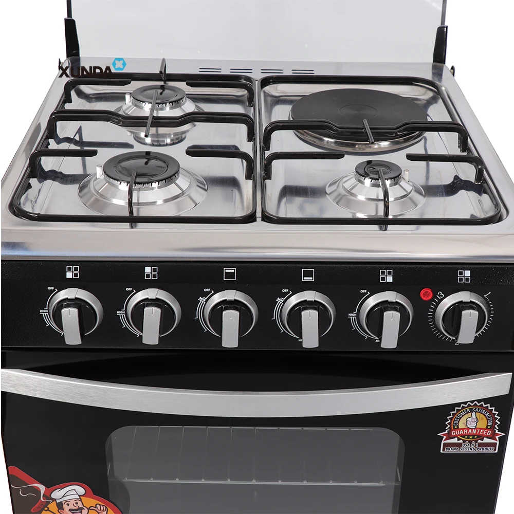 Xunda Modern Gas Cooker Free-Standing Oven 3 Burner 1 Hot Plate Gas Electric Stove 4 Burners Kitchen With Oven And Grill