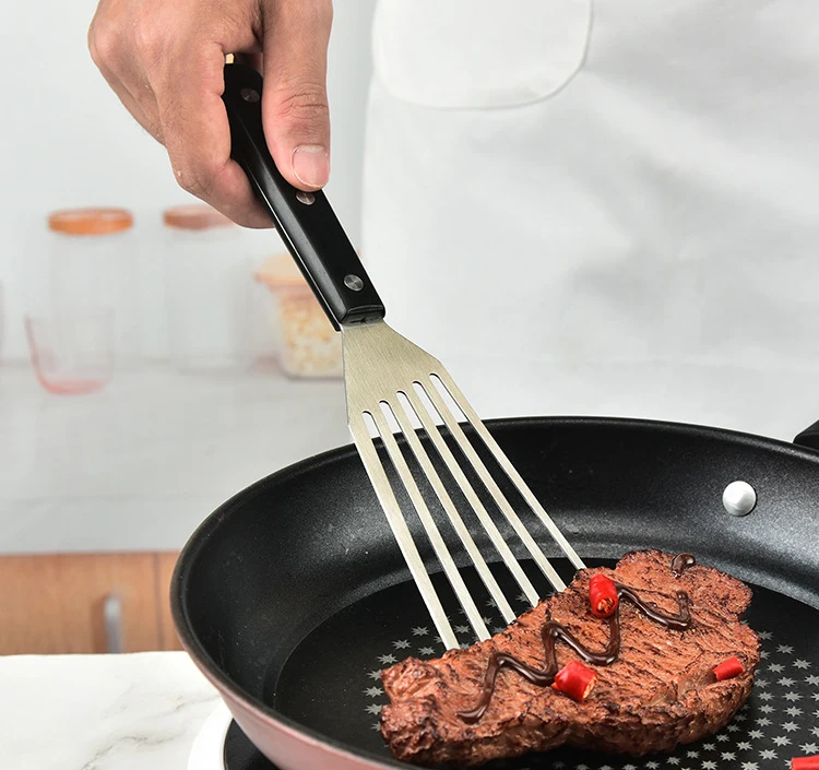 Metal Turner Fish Spatula Stainless Steel Barbeque Turner Slotted Turner for Frying Cooking