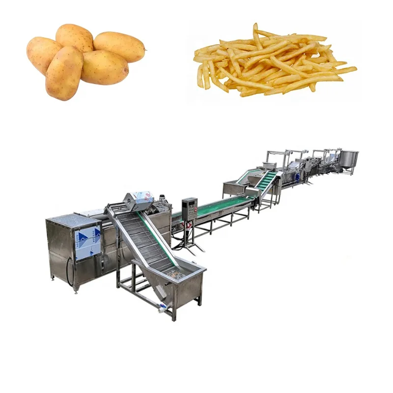 Fully automatic whole complete potato processing fresh 300kg frozen french fries production line