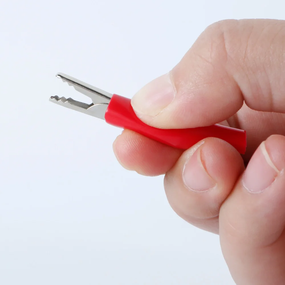 Cheap Factory Price Small Size Red Nicked Plated Plastic Insulated Alligator Clip With Cover