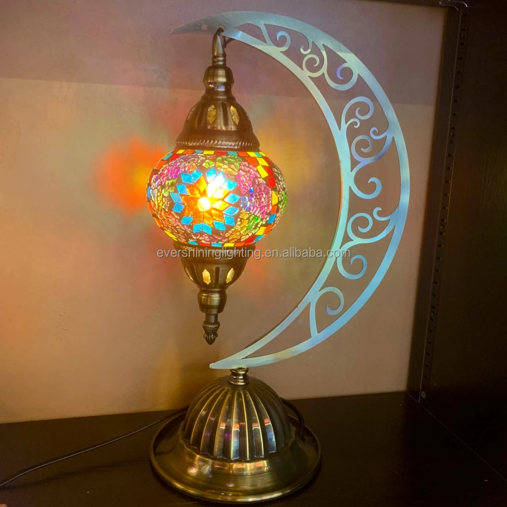 Marrakech Handmade Moroccan Moon Lamp DIY Mosaic Turkish Stained GLass Lamp Kits