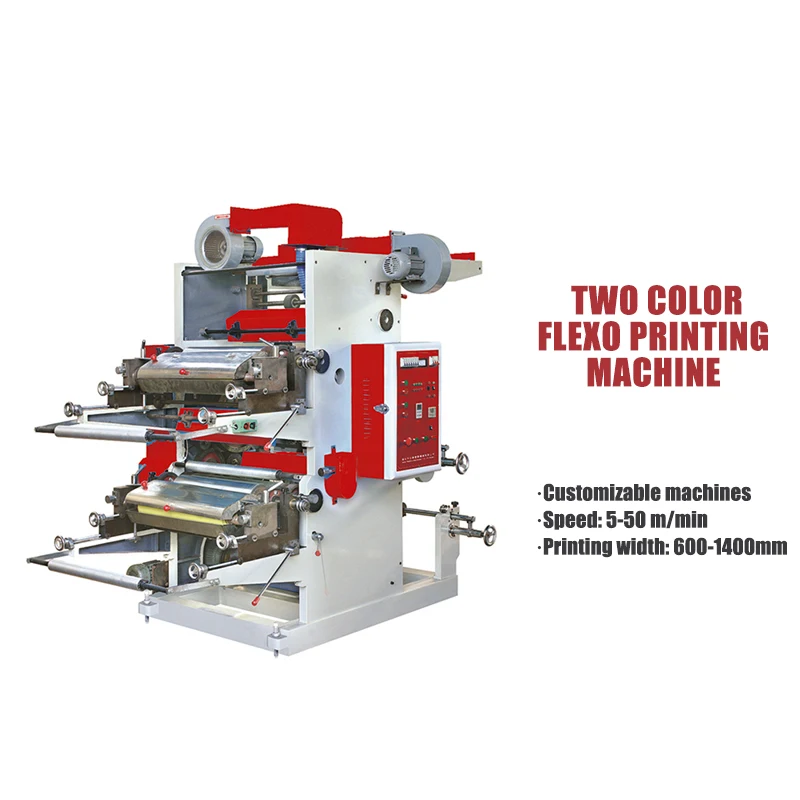 Manufacturer new 2 color hot selling high quality flexographic printing machine