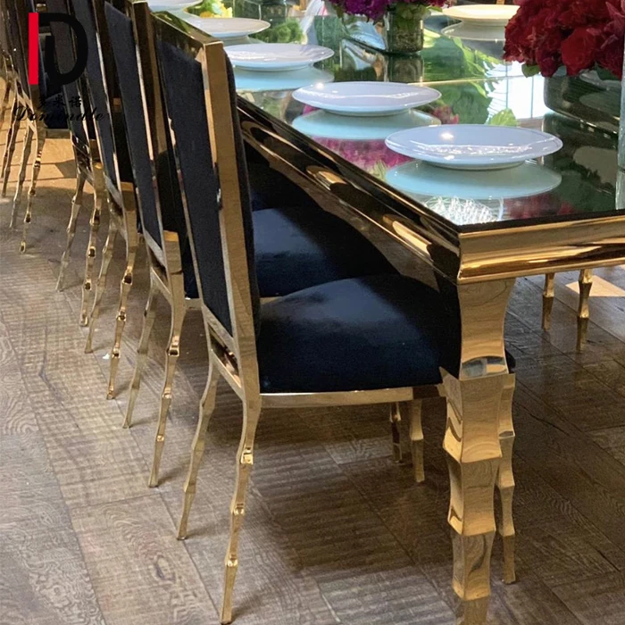 rental king gold high back stainless steel wedding chair
