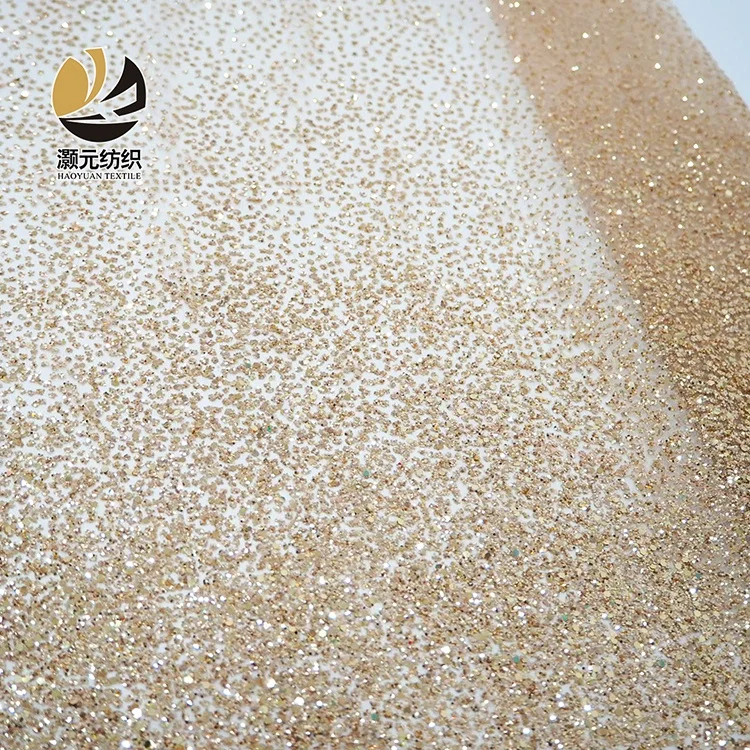 100 нейлоновая блестящая вечерняя одежда цвета шампанского с градиентом мягкая Тюлевая ткань