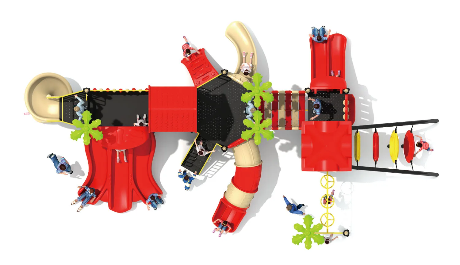 Kids Plastic Slides Playground Outdoor Amusement Playground for Sale