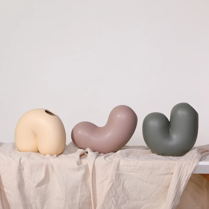 wholesale geometric wedding flower home decor vases desktop floreros nordic morandi ceramic vase art ornaments