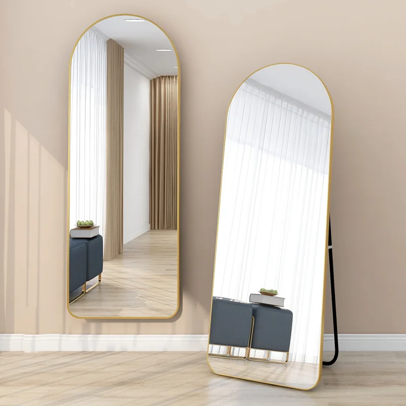 Standing Hanging Leaning Against Bedroom Wall Full Body Length Decor Aluminum Alloy Frame Arch Mirror