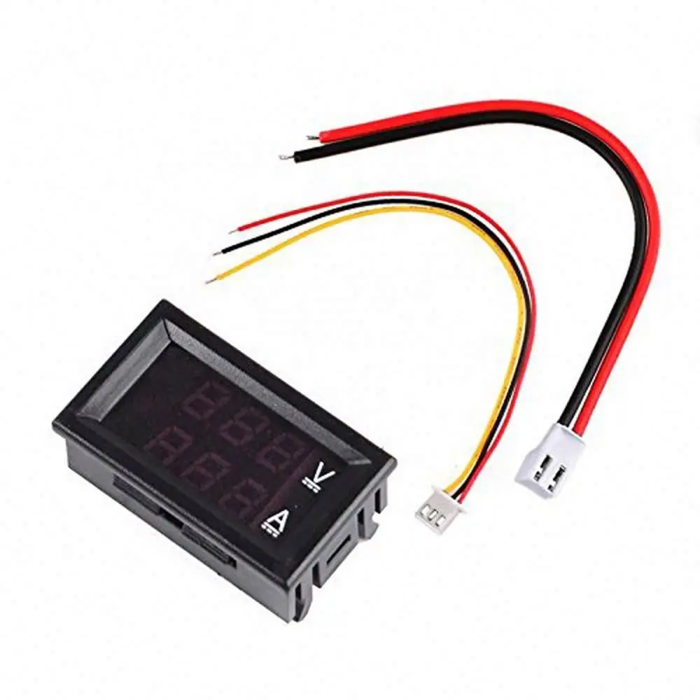 Digital Voltmeter Ammeter DC 0-100V 5A Dual Amp and Volt Meter Gauge Red and Red LED Display for Electric Vehicle Electrobike