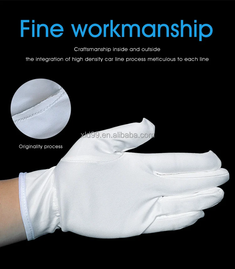 White Jewelry Polishing Gloves Dust Proof Microfiber Gloves White Clean Cloth Glove
