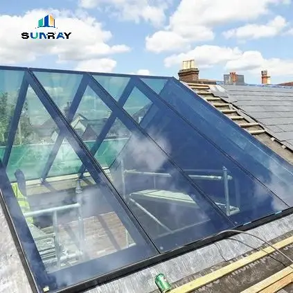 Sunshine Building Series Smart Sensor Automatic Skylight Large Aluminum Alloy Glass High Rate Window Type Swing Living Space