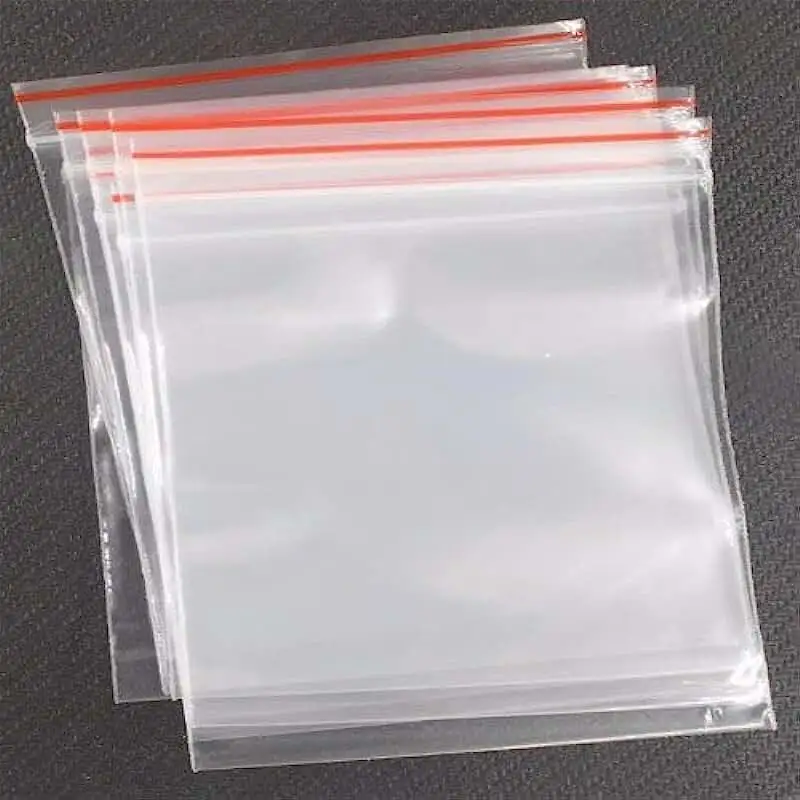 250x345x0,060 мм прозрачный пластиковый мешок ziplock с красной линией