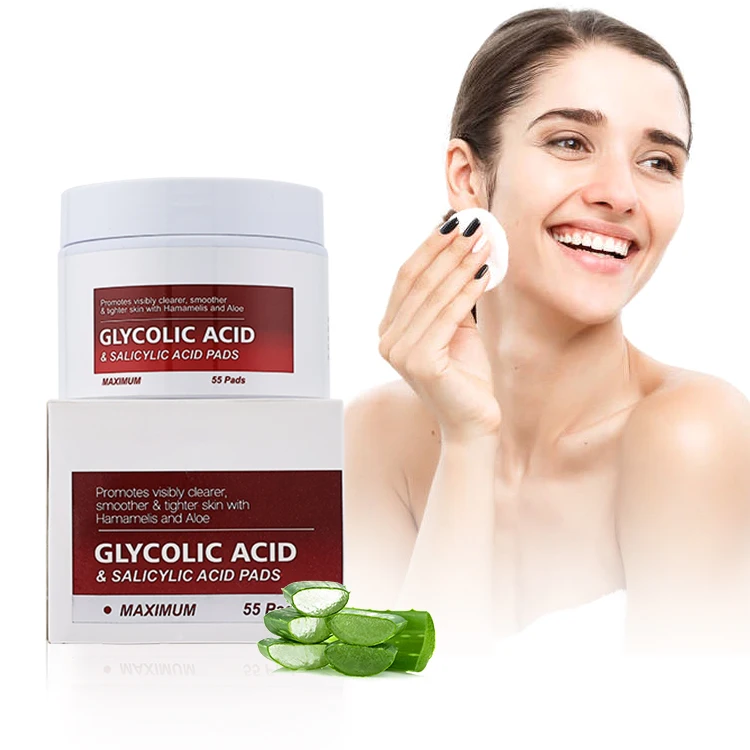 Private Label Salicylic Acid Peel Pads Facial Acne Treatment Remove Scars Exfoliating Glycolic Acid Pads