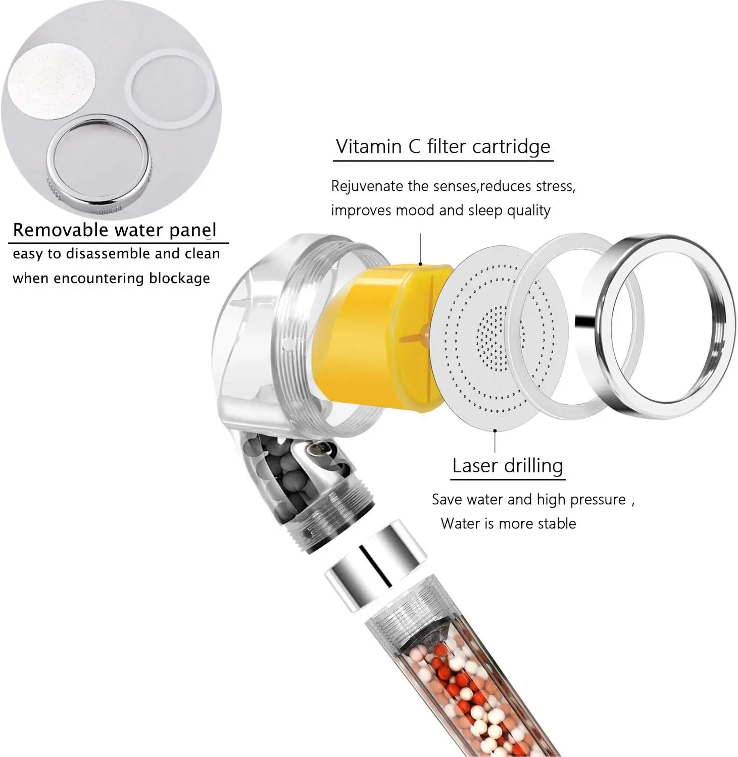 Hot-selling Vitamin c shower cartridge Aroma Handheld Filter Shower Head