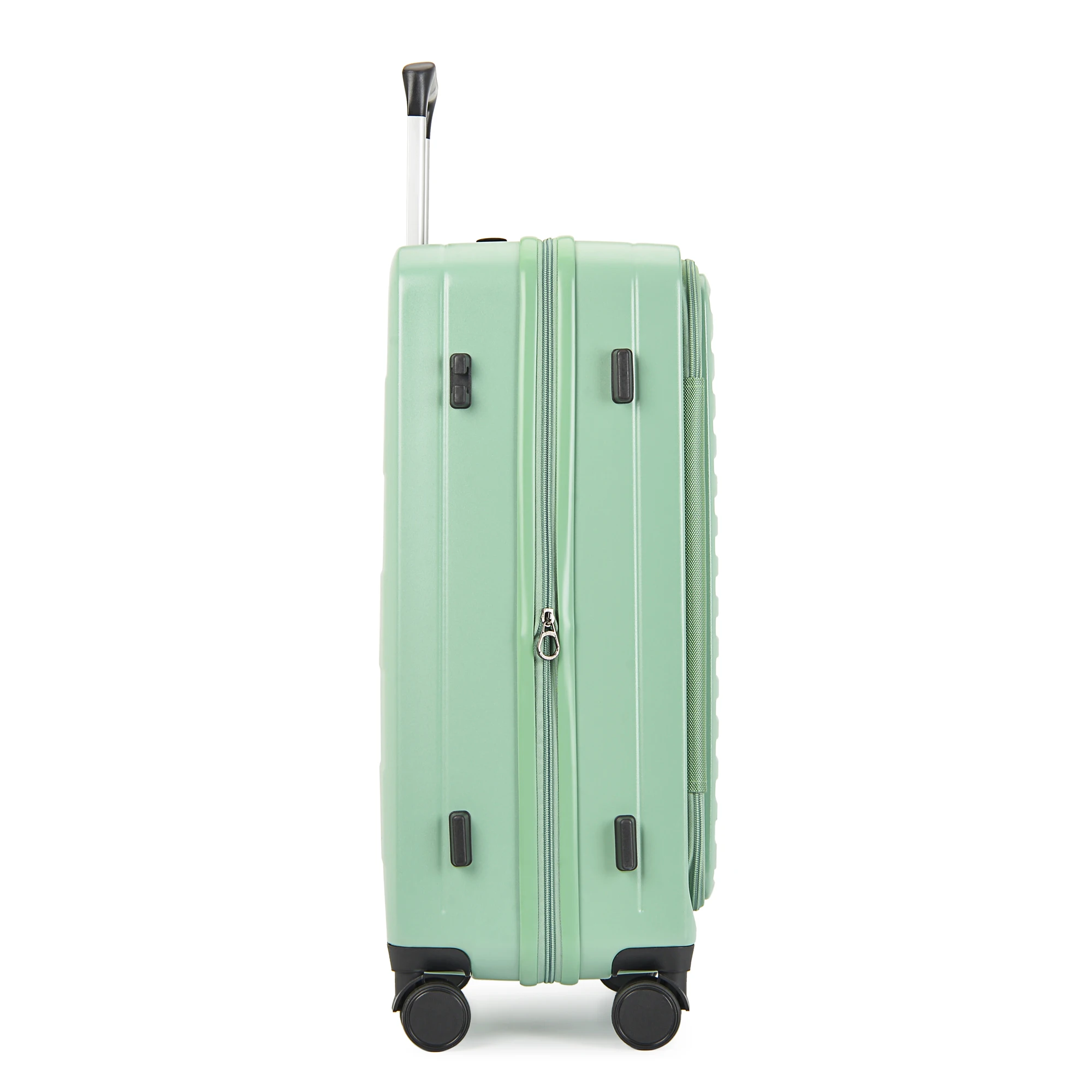 Expandable anti theft zipper Front opening luggage front open suitcase