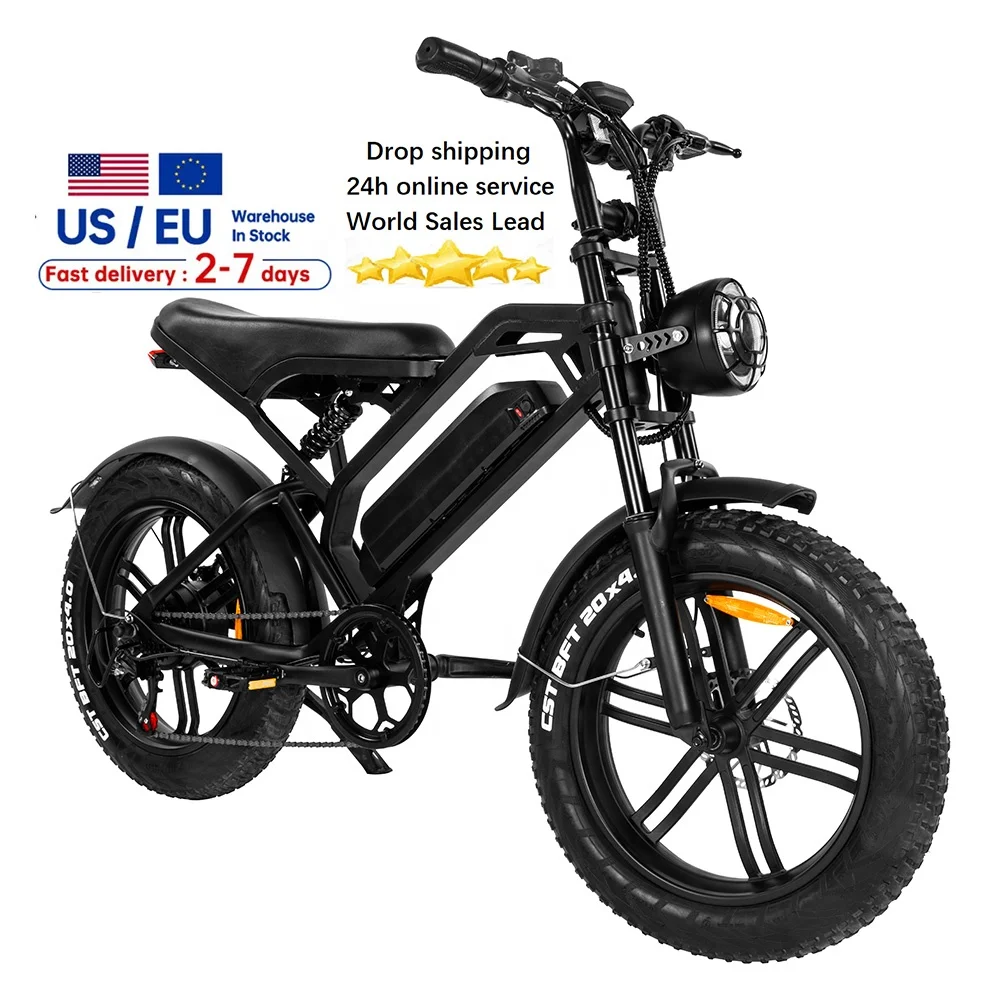 USA EU UK warehouse Fashion e-bike 20inch fat tire electric bike 250W/500W/1000w electric bicycle e bike Long Range Fatbike