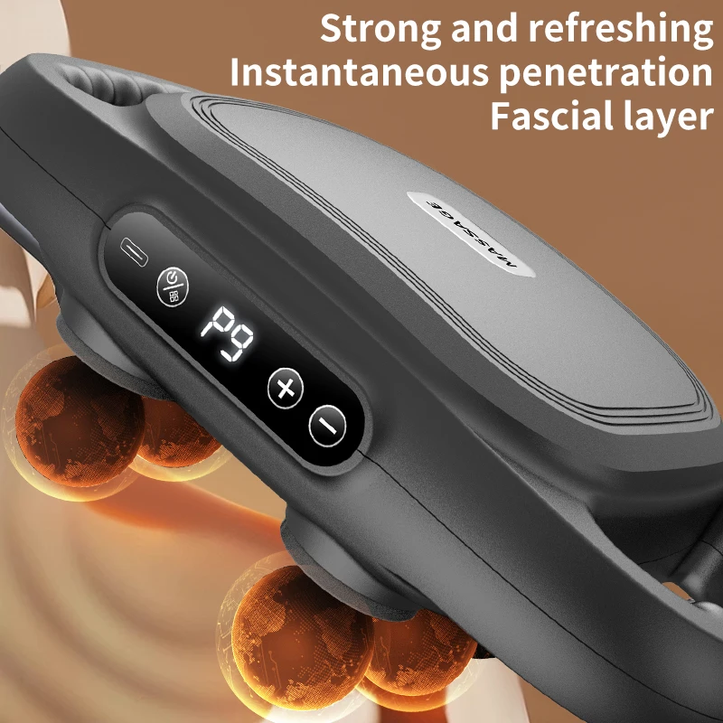 Handheld massager Full Body Exercise Strap Massager Neck Back Deep Tissue Impact 6 Head Massage Gun 6 head Fascia Gun