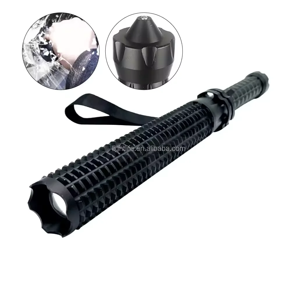 Super Bright Flashlight Emergency Light Patrol Flashlight Multifunction Rechargeable Tactical Self Defense LED Zoom Flashlight