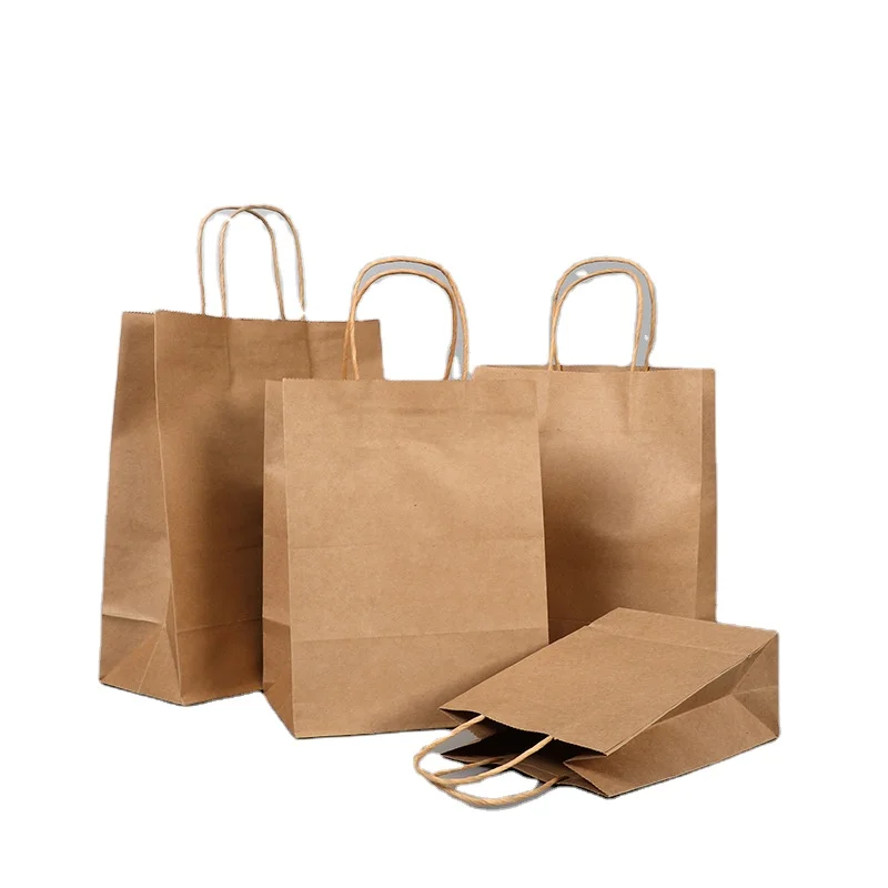 Wholesale Custom paper bag Printed With Your Own Logo White Brown Gift kraft paper gift bags with handles