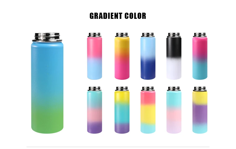 Custom Logo Double Wall Stainless Steel Drink Bottle Insulated Vacuum Flask Thermal Cup 22oz 25oz 32oz Sports Water Bottle