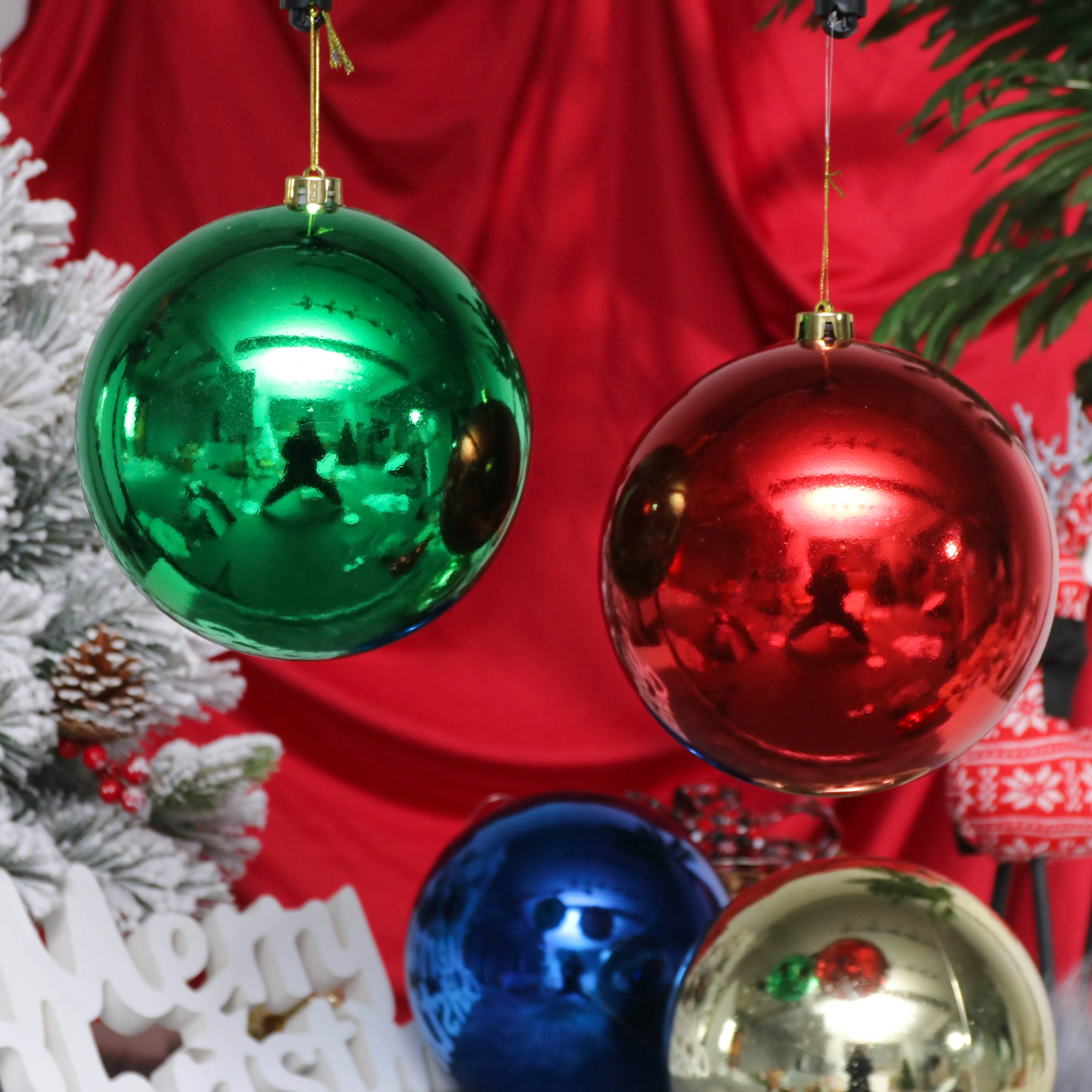 20-50cm Big Plastic Tree Balls Christmas Decorations Spheres Giant Christmas Balls Large Christmas Ornaments  Decor