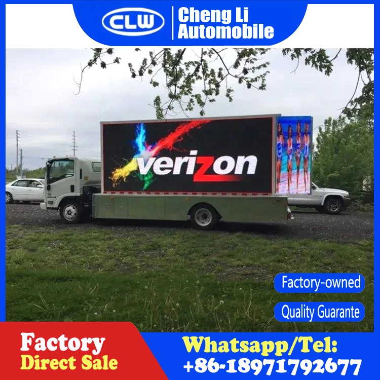 Outdoor Full Color Led Billboard Truck Mobile Led Display Truck With Stage