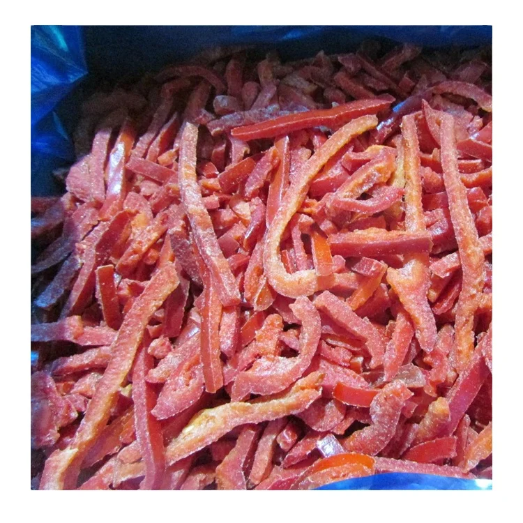 factory direct price Guangye Premium Iqf bulk frozen mixed vegetables No additives Frozen Red Pepper slice