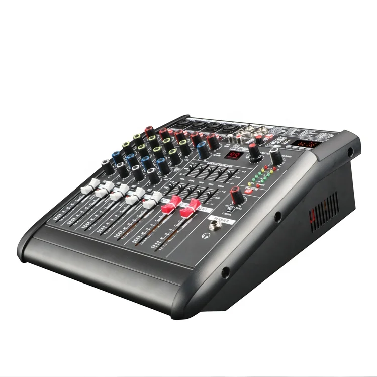 RAM402D Popular-design Mini 4 channels Audio Power Mixer With 2EQ equalizer/99 DSP Effects/250W*2CH/5.0 Bluetooth