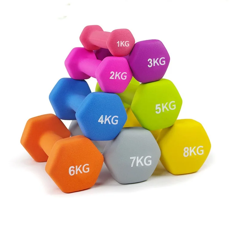 Custom Logo High Quality 3lb 10 Pound Neoprene Pink Black Colorful Dumbells Women 2kg 1 3 5 kg