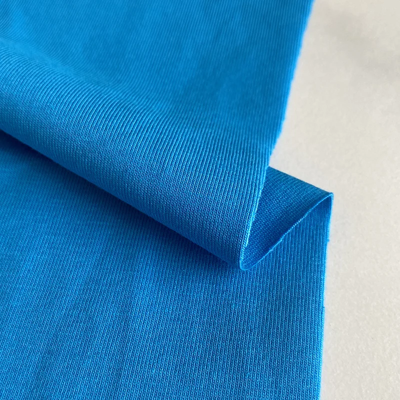 Текстиль, оптовая продажа, простая чесаная трикотажная одинарная кофта из 95% хлопка, 5% спандекса, эластичной ткани для футболок, одежды