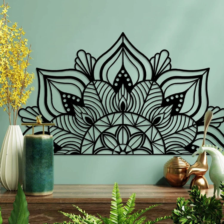 Office and Home Indoor and Outdoor Decoration Large Metal Mandala Wall Decor Unique Metal Lotus Flower Wall Art