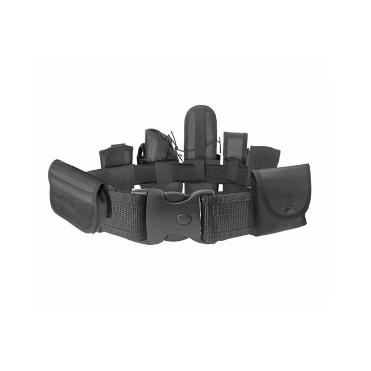 Multi-Purpose Tactical Eight-Piece Belt Black Nylon Oxford Security Patrol Belt Tactical Belt