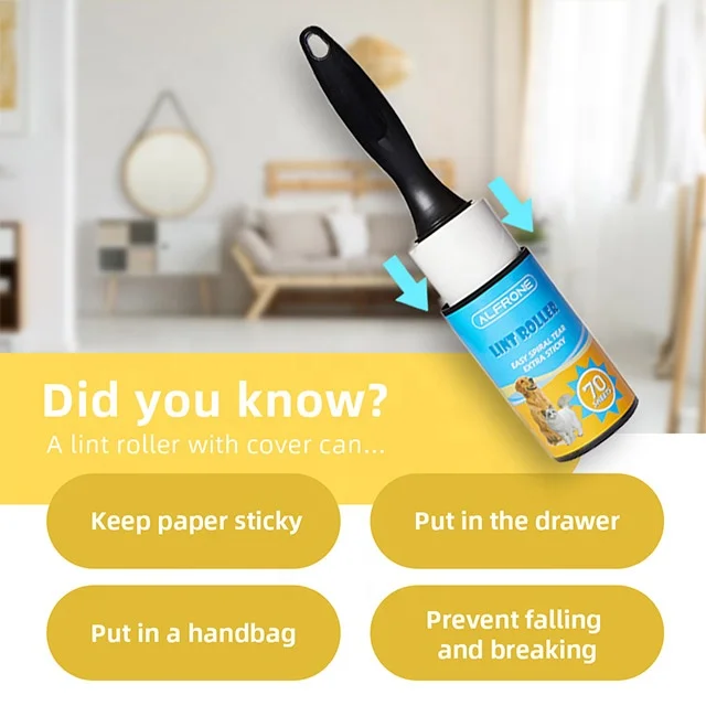 ALFRONE Lint Rollers for Pets,Extra Sticky ,Mega Pack of 420 Sheet,6 Refills,2 Reusable Handles with Covers