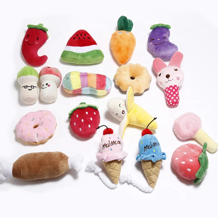 Manufacturer Wholesale Custom Stuffed Pet Squeak Toys Cute Puppy Dog Plush Toys Set Bulk Dog Squeaky Toy for Pet