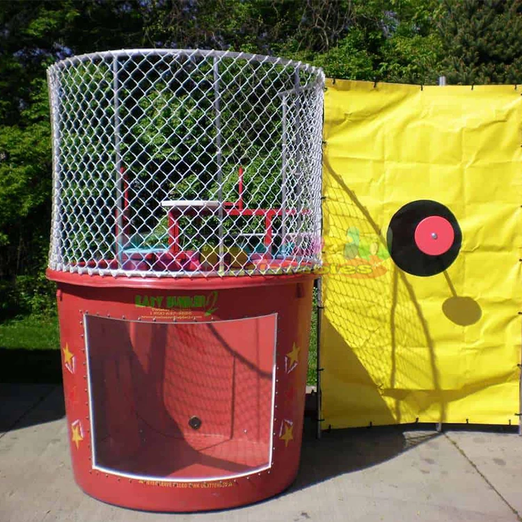 Commercial fun dunktank rides dunking carnival inflatable water splash park party adult dunk tank