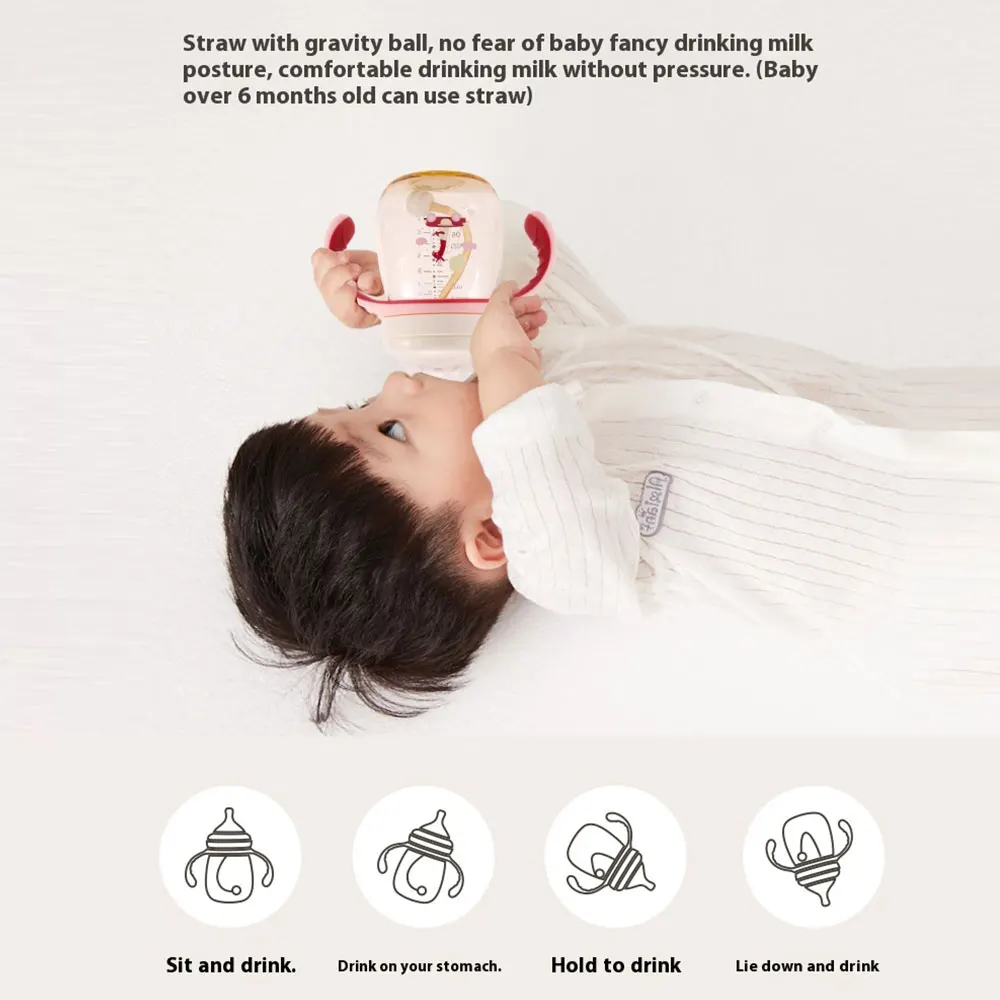 240ml/300ml Plastic Feeding Marked Baby Bottle Baby Milk Bottle with Soft Nipple and Leak Proof Baby Feeding Bottle